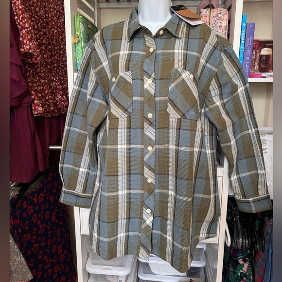 NORTH FACE HEAVYWEIGHT FLANNEL XL. WOMENS VALLEY TWILL BUTTON DOWN SHIRT. NWT - Picture 5 of 16